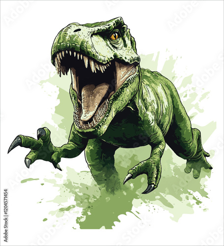 Dinosaur illustration with solid color
