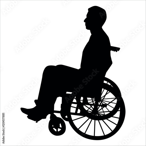 Disabled Person Silhouettes Vector of a person in a wheelchair