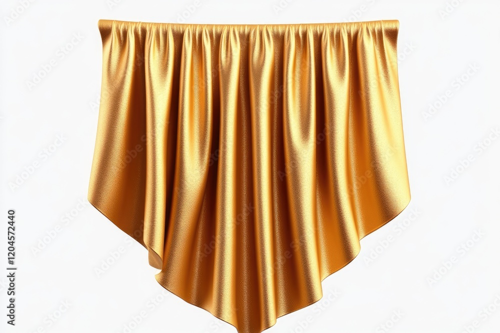 Shimmering golden fabric draped elegantly, showcasing its rich texture and smooth folds Shimmering golden fabric draped elegantly, showcasing its rich texture and smooth folds