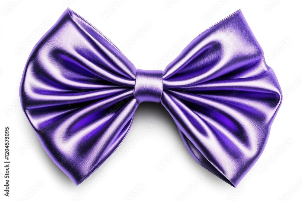 A vibrant purple satin bow with intricate folds, showcasing elegance and texture against a clean background A vibrant purple satin bow with intricate folds, showcasing elegance and texture against a clean background