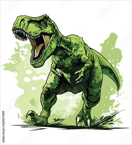 Dinosaur illustration with solid color
