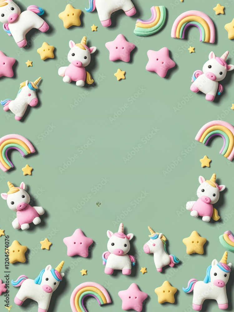 Obraz premium cartoon frame on green