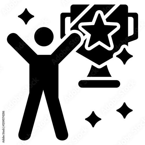 Sales and Job Activity  Glyph Black Icon