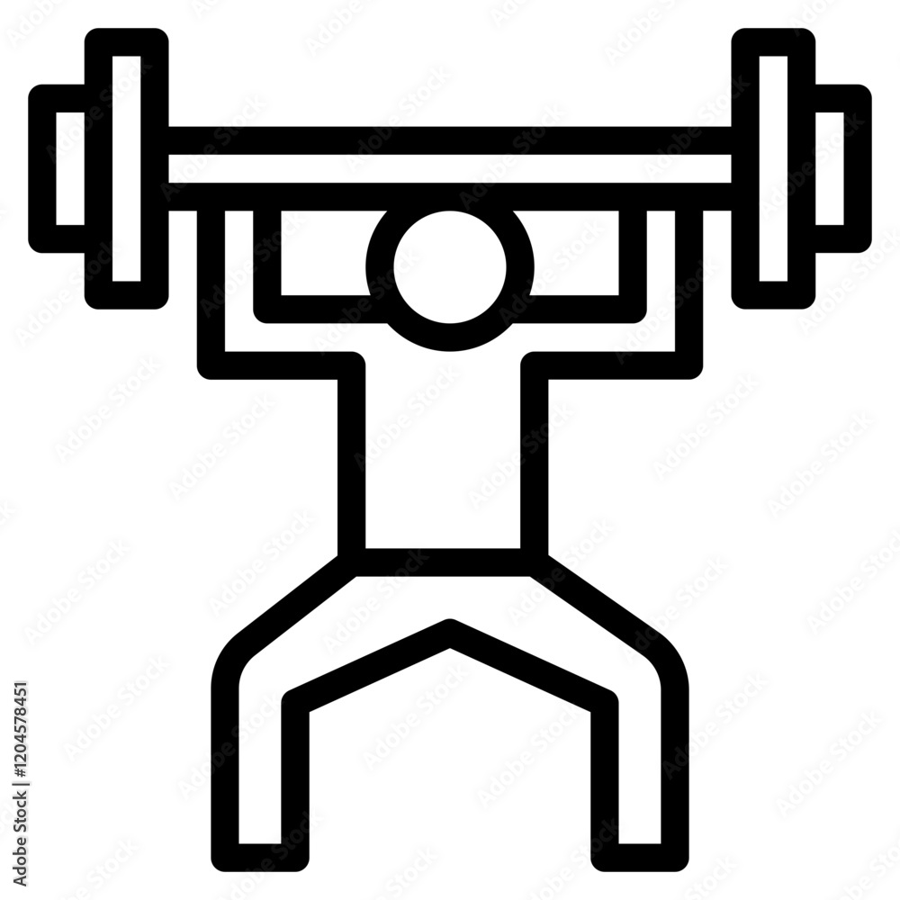 Weightlifting Icon for Fitness and Training Applications