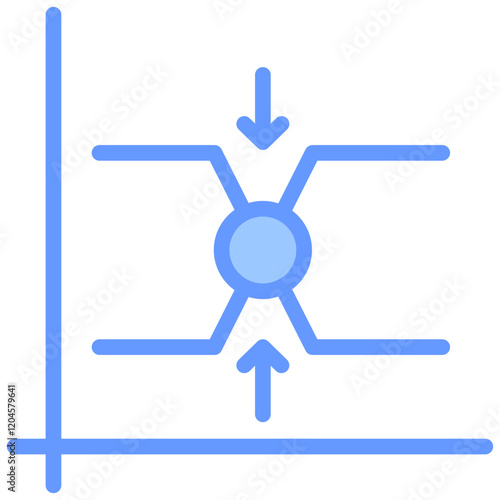 Break Even Point Blue Icon