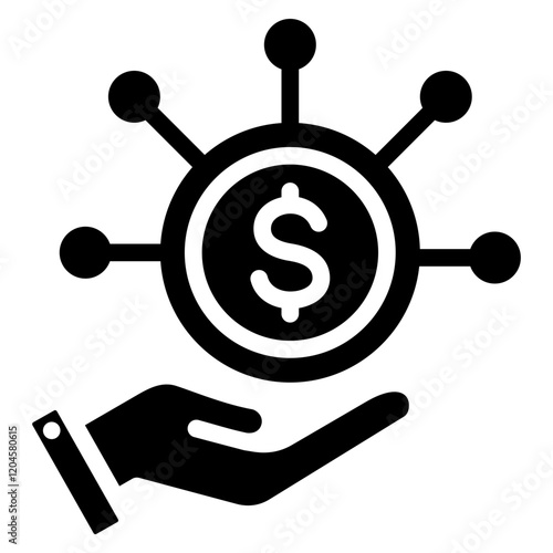 Revenue Stream Glyph Icon