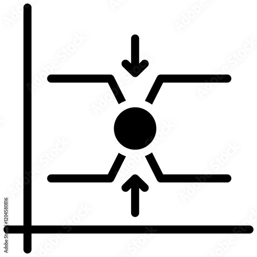 Break Even Point Glyph Icon