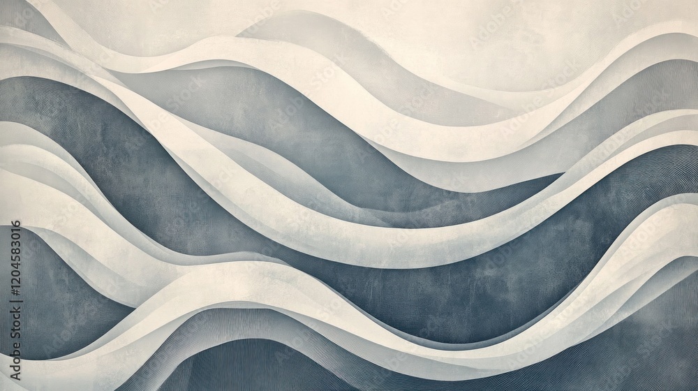 Obraz premium Abstract wavy background with shades of gray and white.