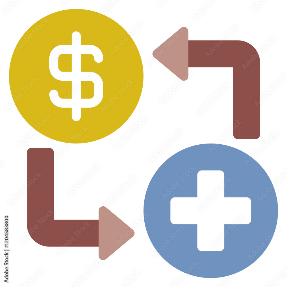 Fototapeta premium Financial Transaction Icon with Currency Symbols