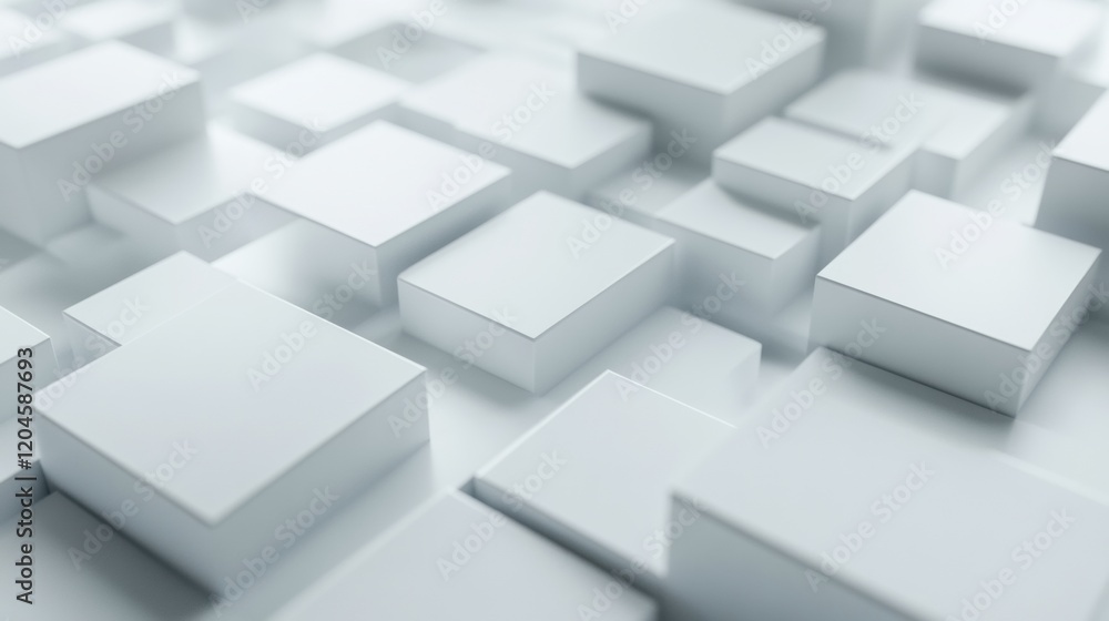 Abstract arrangement of white geometric shapes on a smooth surface creating a minimalist design. Generative AI Abstract arrangement of white geometric shapes on a smooth surface creating a minimalist design. Generative AI