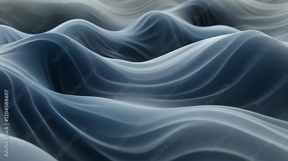 Obraz premium Abstract Draped Fabric Soft Grey Waves