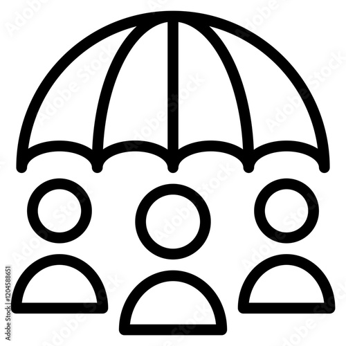 Iconic Group Protection Symbol with Umbrella