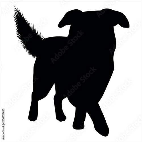 Black Animal Dog Silhouettes Vector illustration