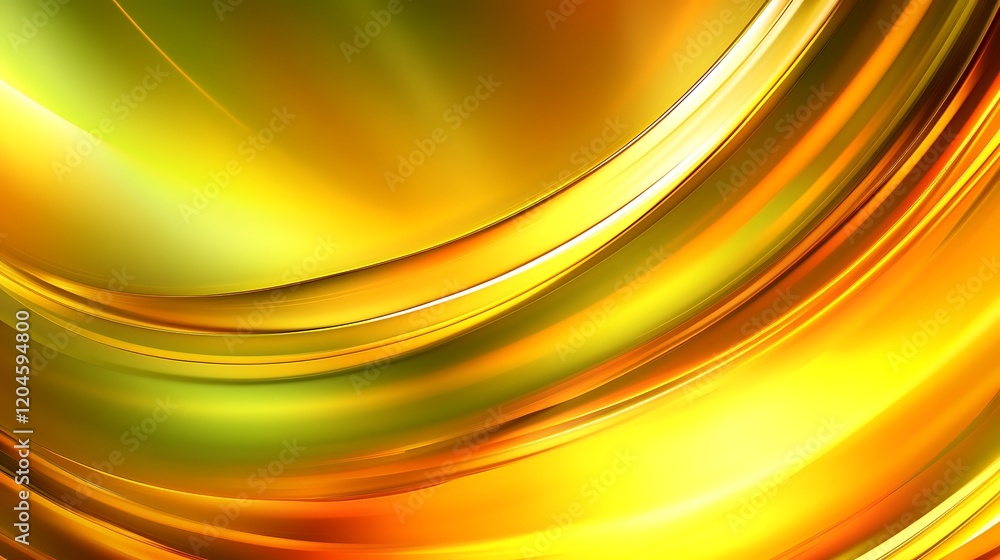 Abstract Golden Yellow And Green Swirling Curves Abstract Golden Yellow And Green Swirling Curves