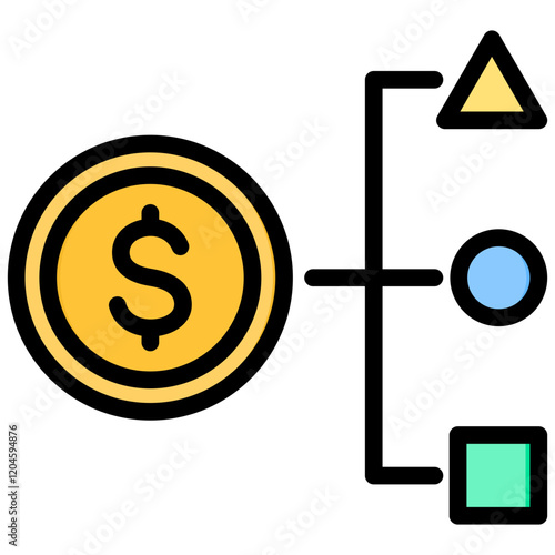 Cost Structure Outline Color Icon