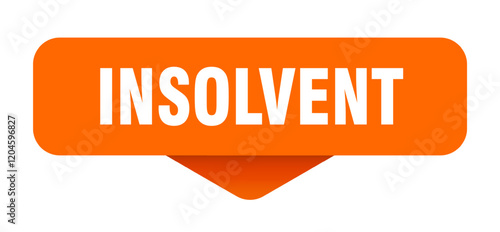 insolvent sticker. insolvent sign on transparent background