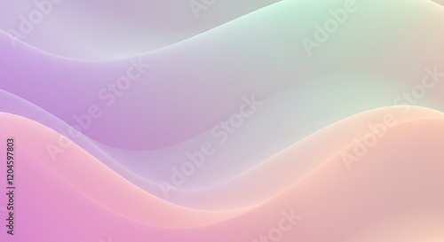 Abstract Pastel Wave Background Soft Pink Purple and Mint Gradient Design
