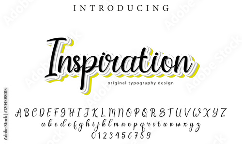 Inspiration Font Stylish brush painted an uppercase vector letters, alphabet, typeface