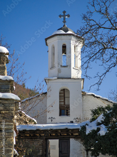 Winter view of Village of Leshten, Bulgaria photo