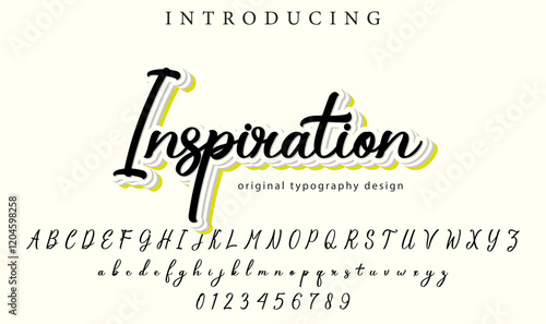 Inspiration Font Stylish brush painted an uppercase vector letters, alphabet, typeface