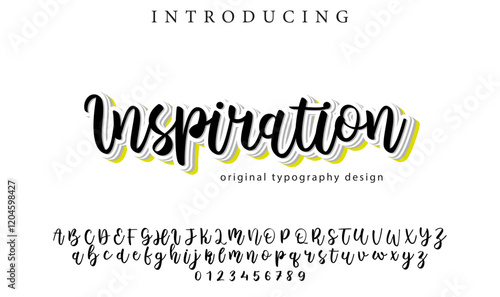 Inspiration Font Stylish brush painted an uppercase vector letters, alphabet, typeface