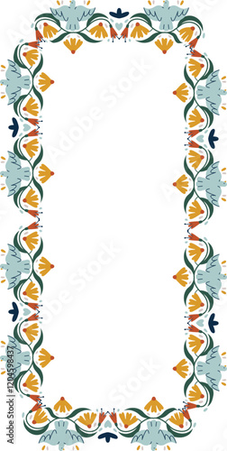 Folk Floral Rectangle Frame