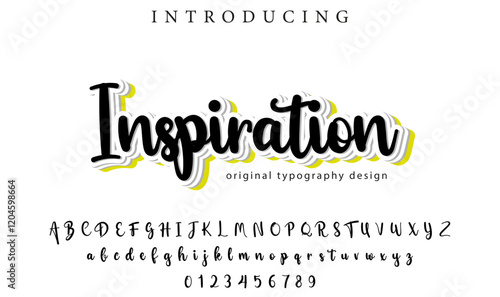 Inspiration Font Stylish brush painted an uppercase vector letters, alphabet, typeface