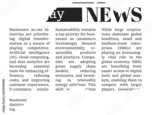Newspaper Torn Peace Of Text