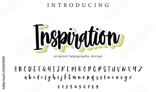 Inspiration Font Stylish brush painted an uppercase vector letters, alphabet, typeface
