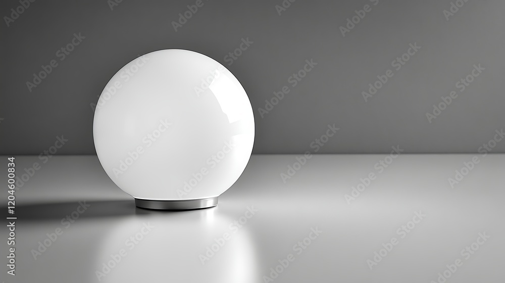 Modern White Egg Shaped Table Lamp on Grey Surface Modern White Egg Shaped Table Lamp on Grey Surface