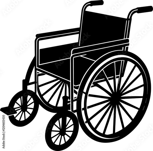 Black Silhouette of a Wheelchair - Vector Illustration