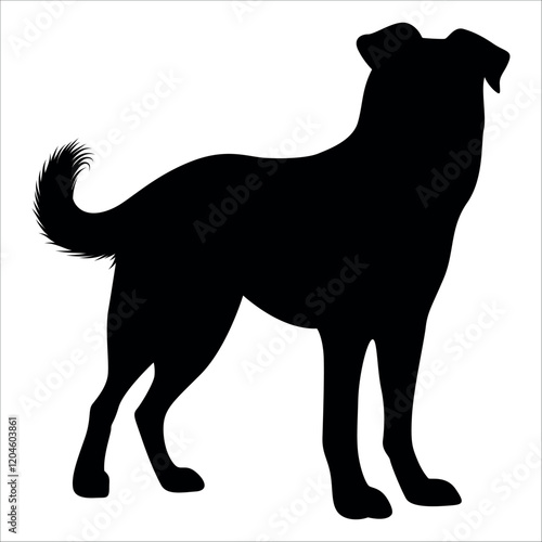Black Animal Dog Silhouettes Vector illustration