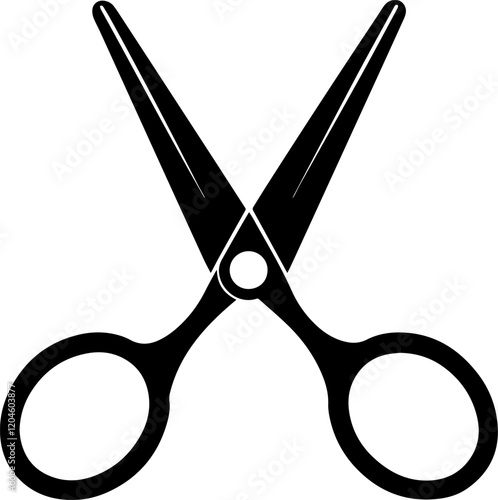 Black Silhouette of a scissors - Vector Illustration