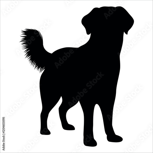 Black Animal Dog Silhouettes Vector illustration