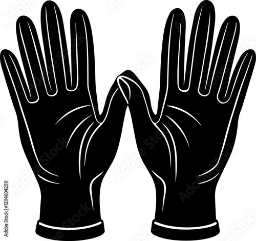 Black Silhouette of a hand in glove - Vector Illustration
