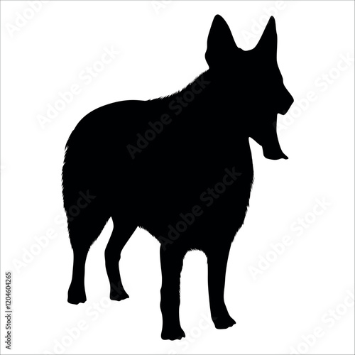 Black Animal Dog Silhouettes Vector illustration