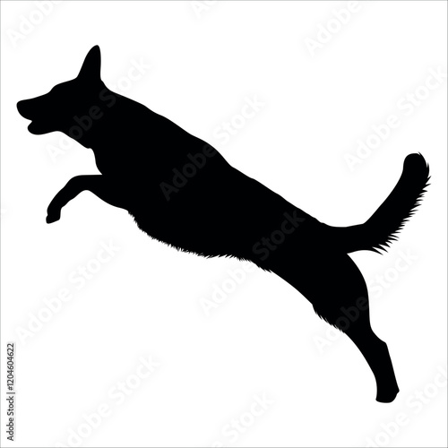 Black Animal Dog Silhouettes Vector illustration