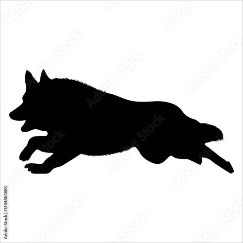 Black Animal Dog Silhouettes Vector illustration