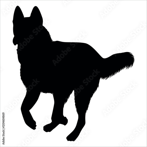Black Animal Dog Silhouettes Vector illustration
