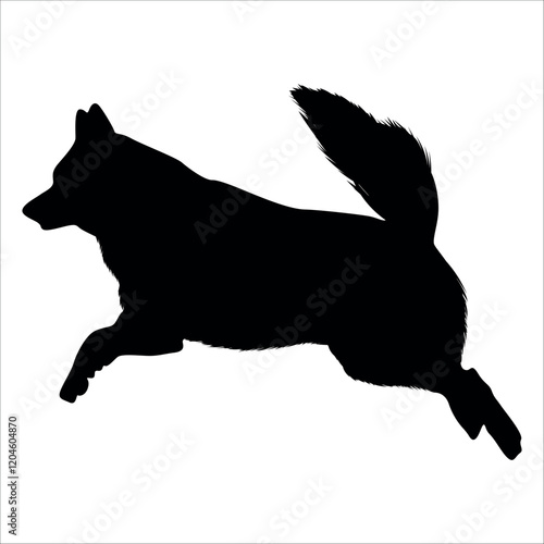 Black Animal Dog Silhouettes Vector illustration