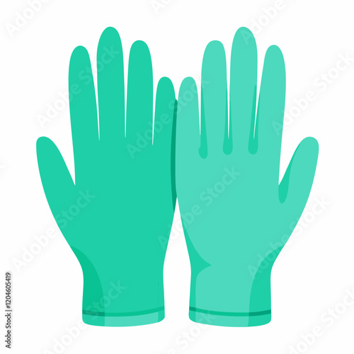 Colorful Graphic of a hand in glove - Vector Illustration