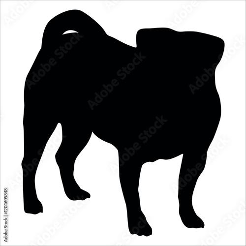 Black Animal Dog Silhouettes Vector illustration