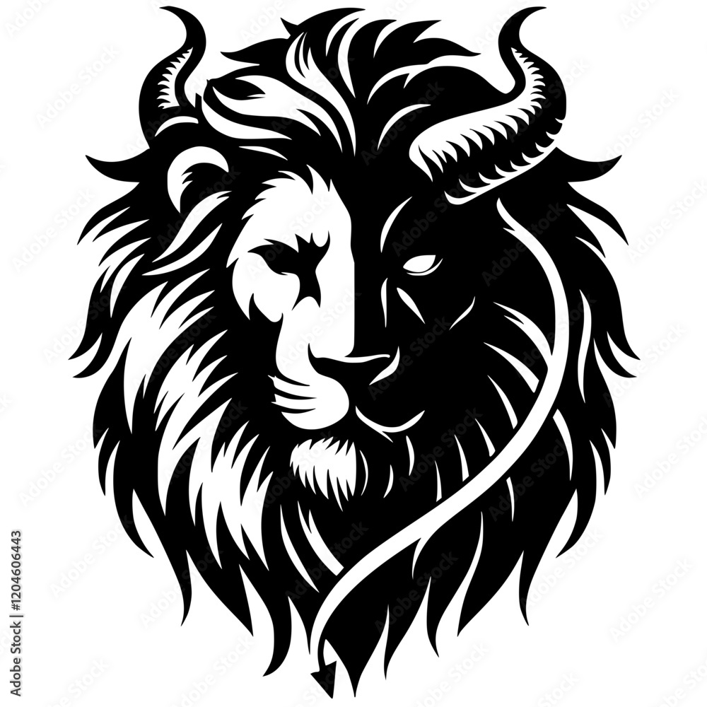 Fototapeta premium Lion demon silhouette