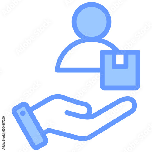 Customer Management Blue Icon