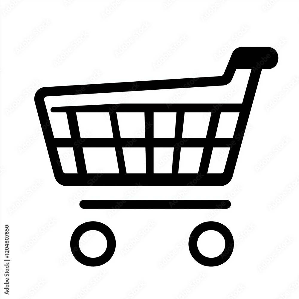 Shopping cart icon on white background Shopping cart icon on white background