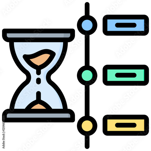 Timeline Outline Color Icon