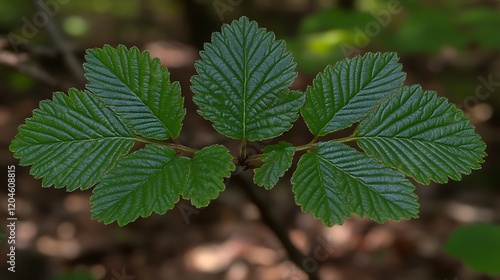 Vibrant Green Leaves Branching Out Symmetrically photo