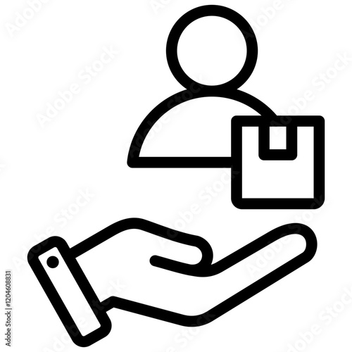 Customer Management Outline Icon