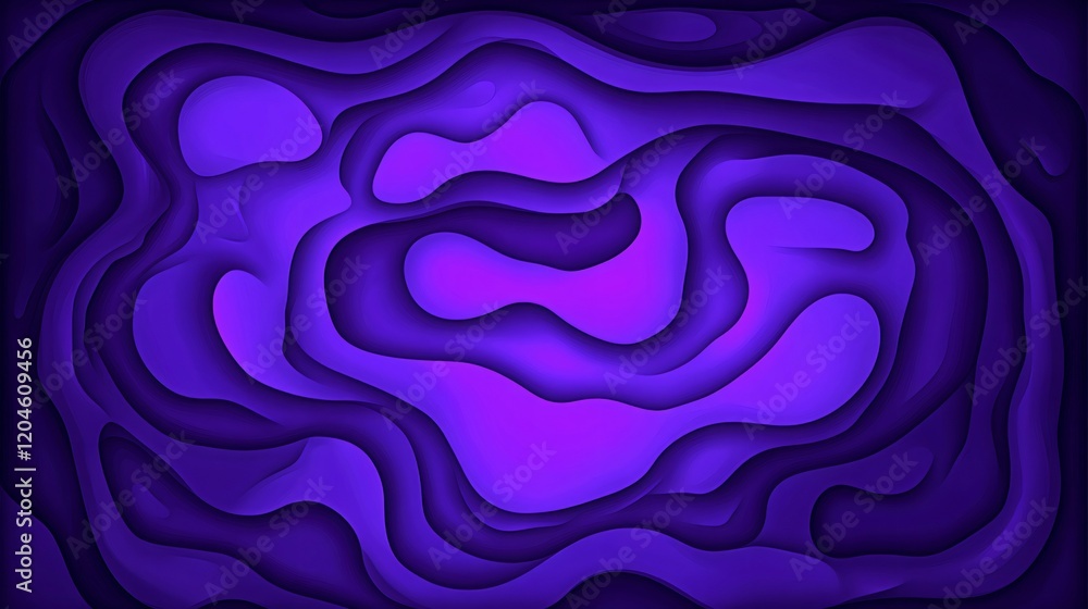 Obraz premium Abstract Purple Waves Paper Cut Style Background Design