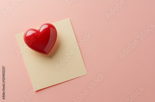 red heart and note